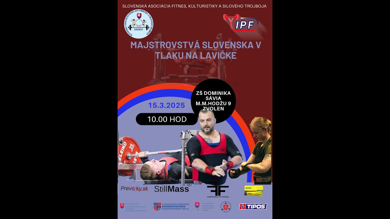 Majstrovstvá Slovenska v tlaku na lavičke, Zvolen 15.03.2025