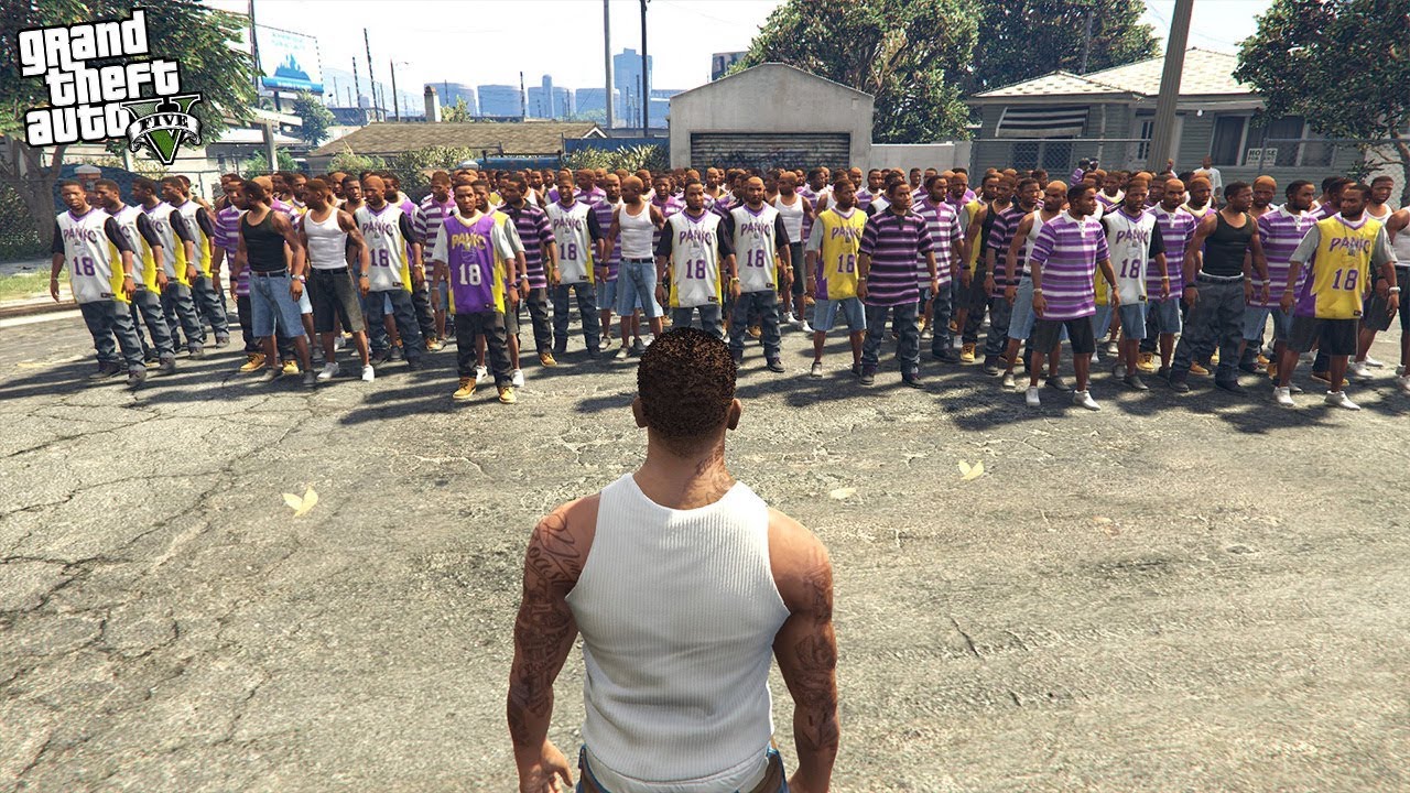 1,000 BALLAS VS CJ FROM SAN ANDREAS!!! (GTA 5 Mods)