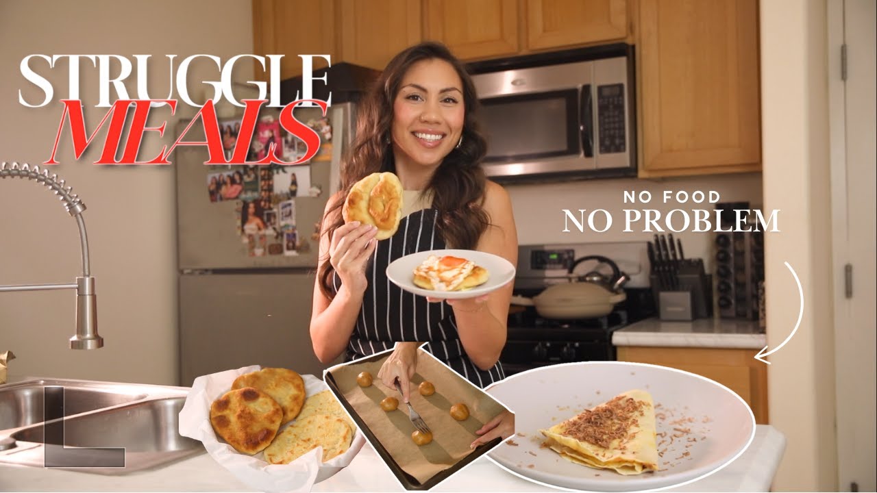 I Made 3 Recipes With JUST Sugar, Flour, Eggs, Peanut Butter, & Milk 🥄 | Struggle Meal Challenge Ep1