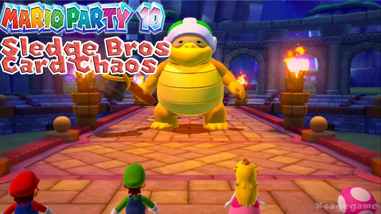 Mario Party 10 - Sledge Bros Card Chaos Boss Battle Gameplay [ HD ]