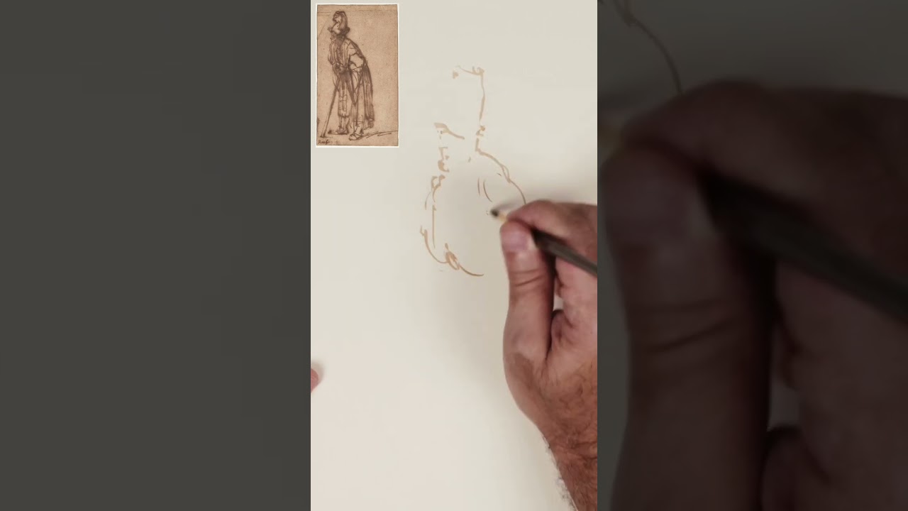 Rembrandt’s Drawing Style #inkdrawing #rembrandt #luisborreroart
