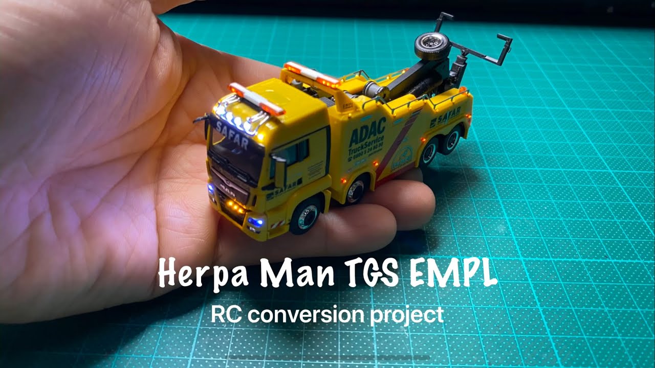 Micro RC Herpa Man TGS EMPL l Full functions conversion project