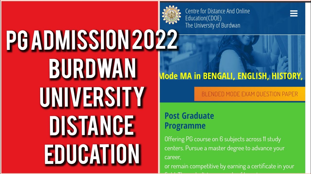 PG ADMISSION DISTANCE EDUCATION BURDWAN UNIVERSITY 2022-2024 #distanceeducation #burdwanuniversity