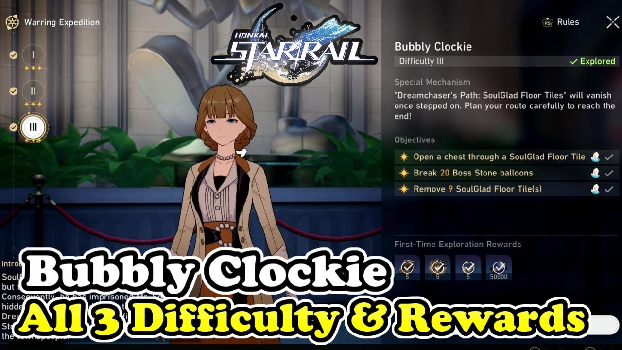 Bubbly Clockie All 3 Difficulty & Rewards | Honkai Star Rail 2.2