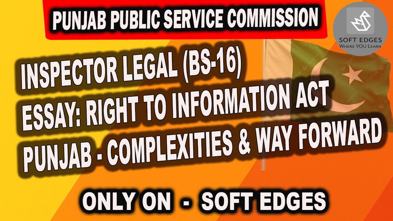 Punjab Public Service Commission | Right to Information Act | Essay Guide | Job Test | Soft Edges