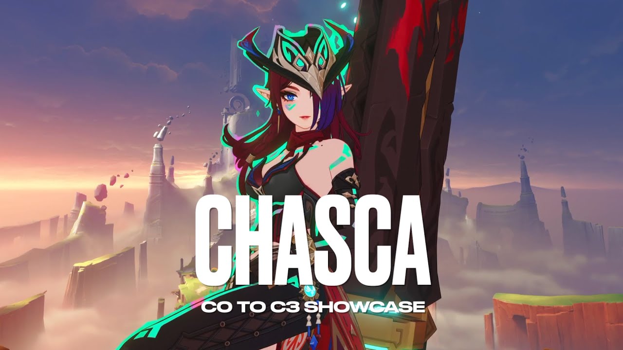 Chasca C0 to C3 Showcase | Genshin Impact