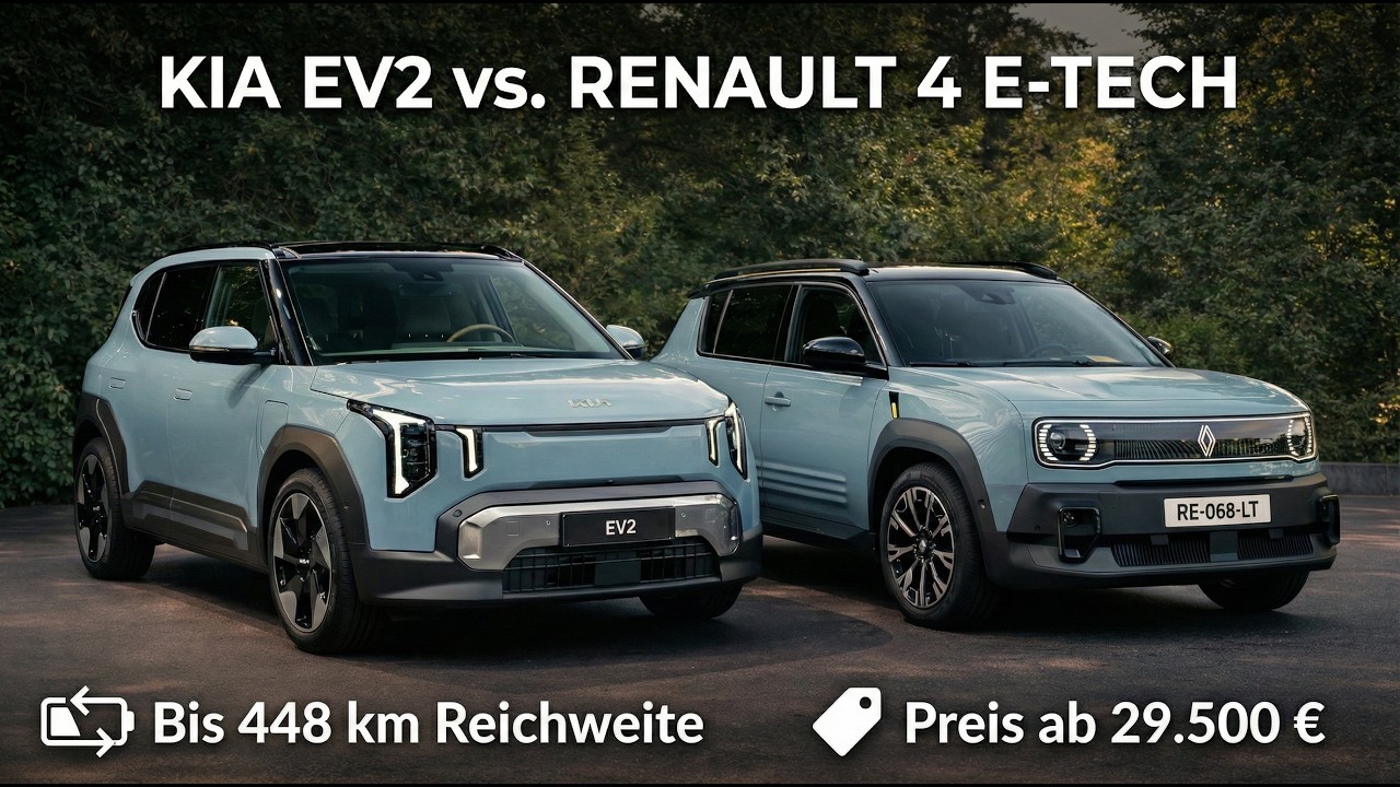 Kia EV2 gegen Renault 4 E-Tech Electric: Elektro-Duell