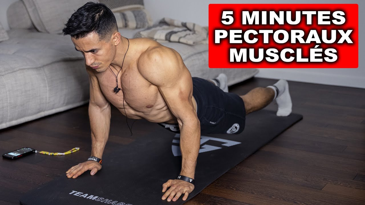 PECTORAUX MUSCL&Eacute; EN 5 MINUTES ! (entra&icirc;nement &agrave; la maison)