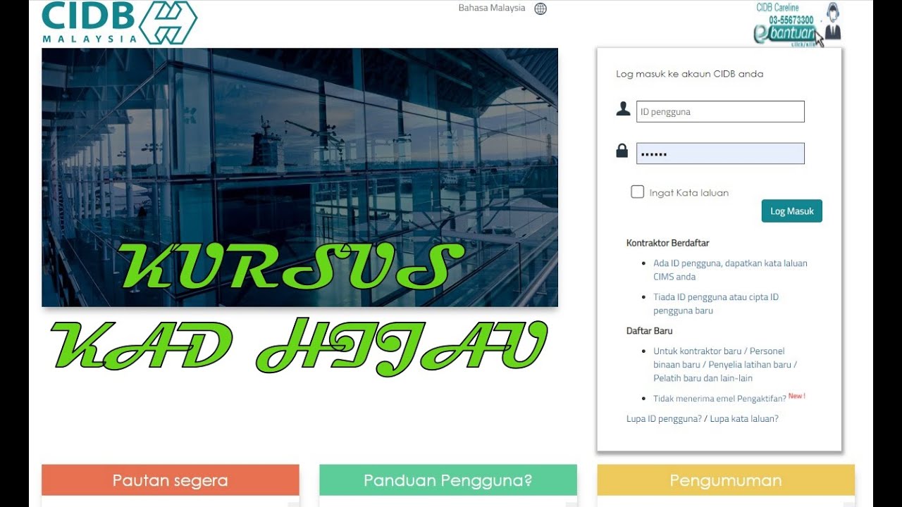 Cara Memohon Kursus Kad Hijau CIDB (SICW)