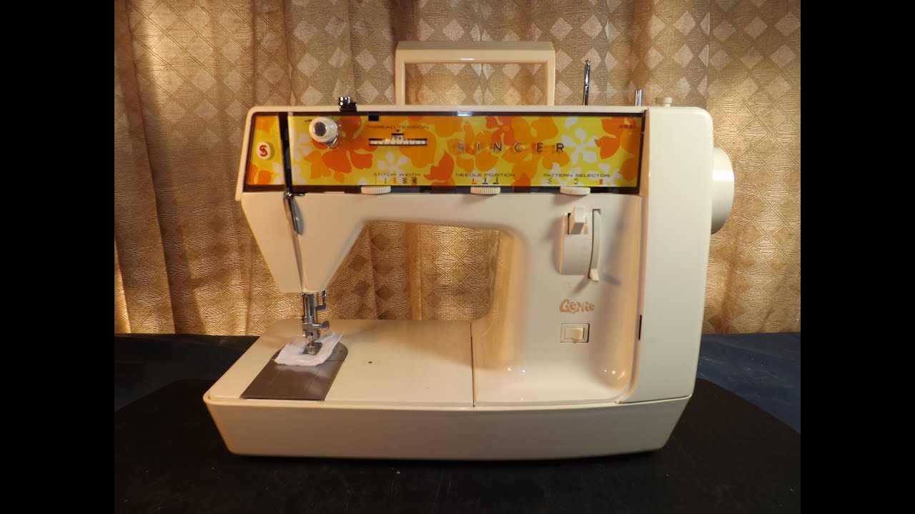 SINGER MODEL 353 GENIE TOUR WITH BOBBIN WINDING, NEEDLE THREADING & SEWING DEMO