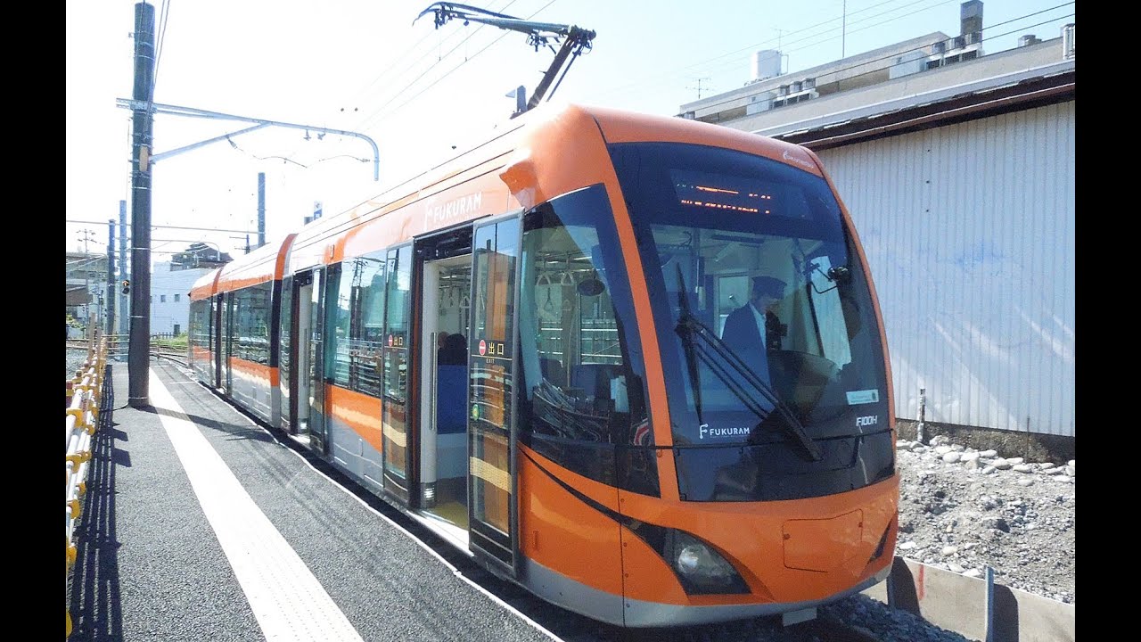 福井鉄道　FUKURAM　F1000形　3両　入線～発車　田原町駅