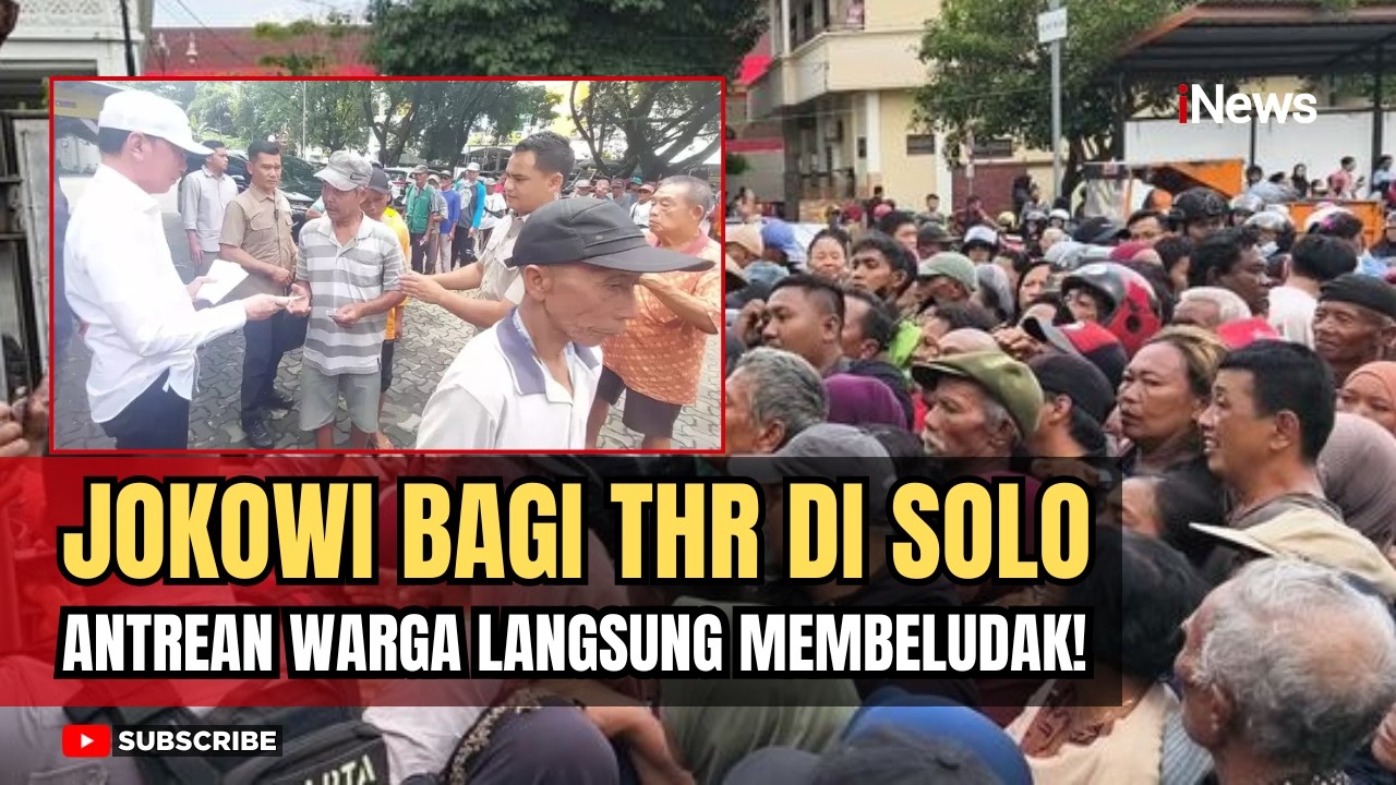 Momen Jokowi Bagi-bagi THR di Solo, Antrean Warga Langsung Membeludak | iNews Terkini