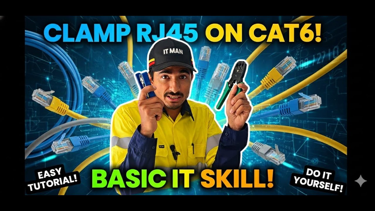 How to Clamp RJ45 on CAT6 Cable | Basic IT Skill Every Technician Must Know #itman 