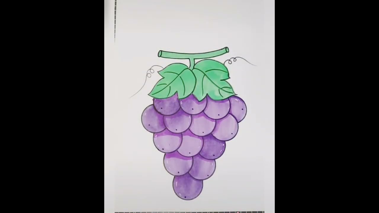 How To Draw Grapes In Easy 7 Steps #howtodraw #drawing