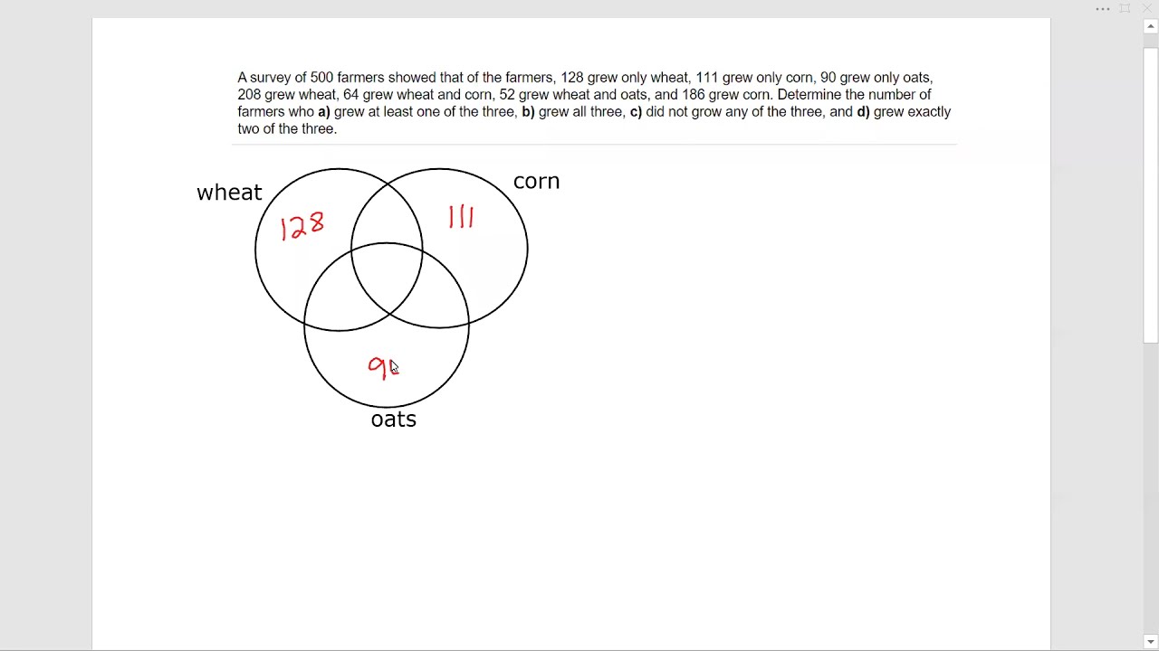Word Problem using a Venn Diagram with Three Sets