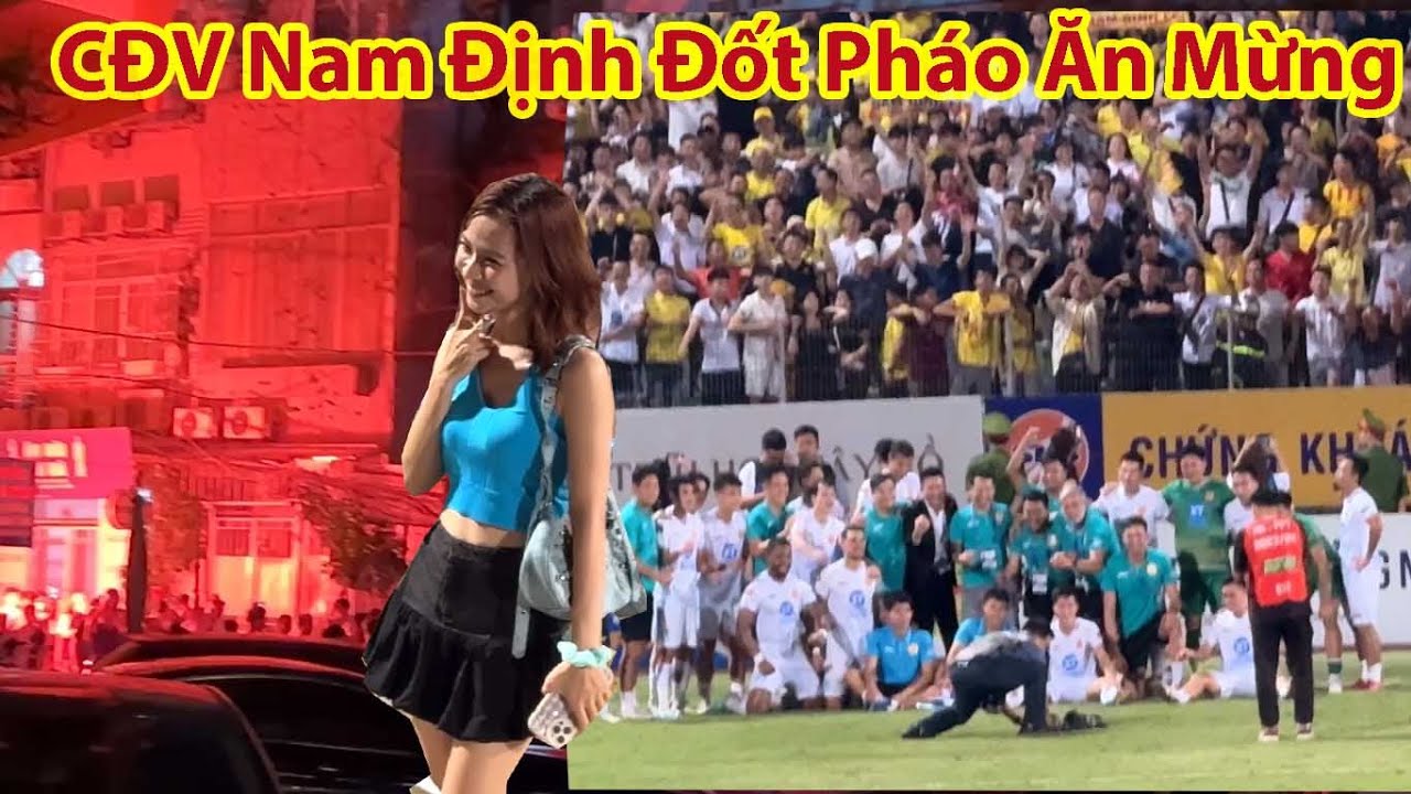 Cổ Động Viên Nam Định Và Cầu Thủ Từng Bừng Chiến Thắng Sân Hàng Đẫy