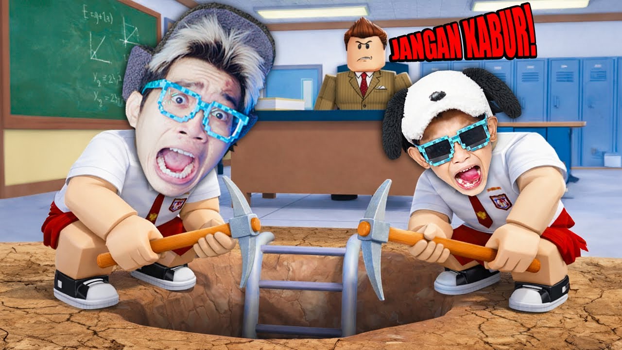 WOW! Kita Berhasil Kabur Dari SEKOLAH Lewat Gali TANAH di Kejar GURU PRINCE DAJJAL di ROBLOX🗿🗿🗿!