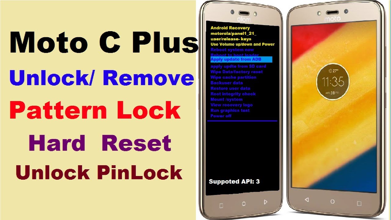 How to Unlock Pattern Moto C Plus, Hard Reset Moto C Plus, Remove Pattern, Reset Motorola Mobile