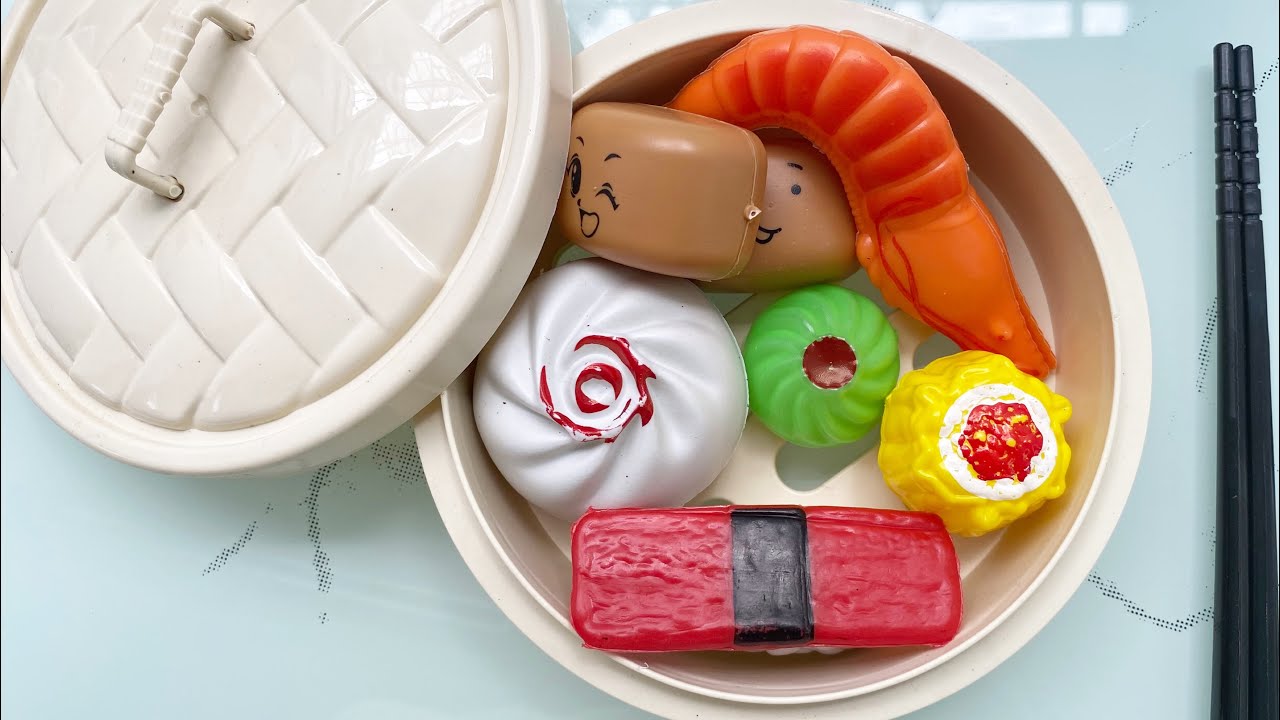 Dimsum Miniature Statisfying Funny Foods Toys Unboxing ASMR Relaxing