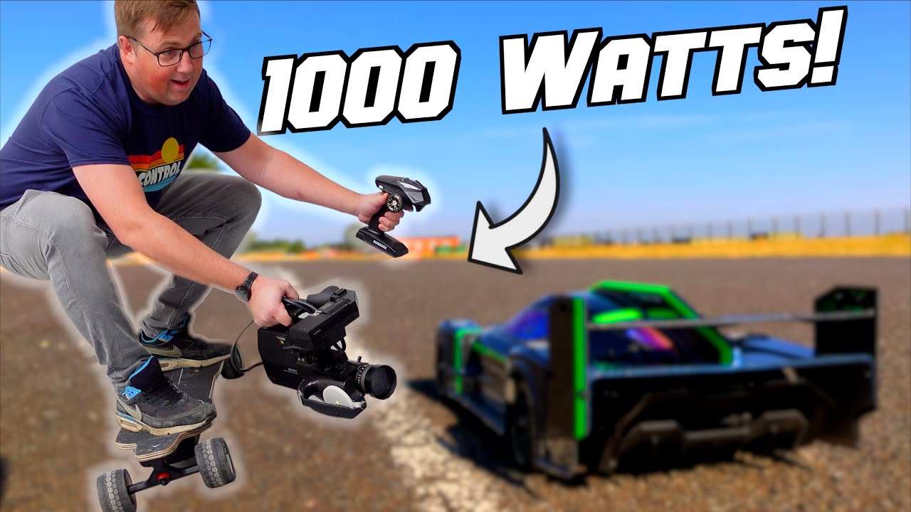 Filming RC Cars with a 1000 Watt RC Skateboard!
