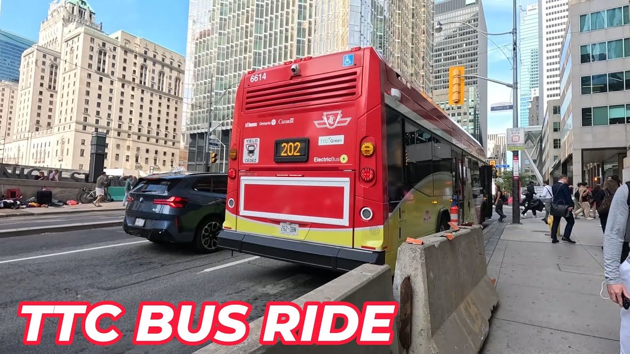TTC 202 Cherry Beach Bus Ride to Union Station 