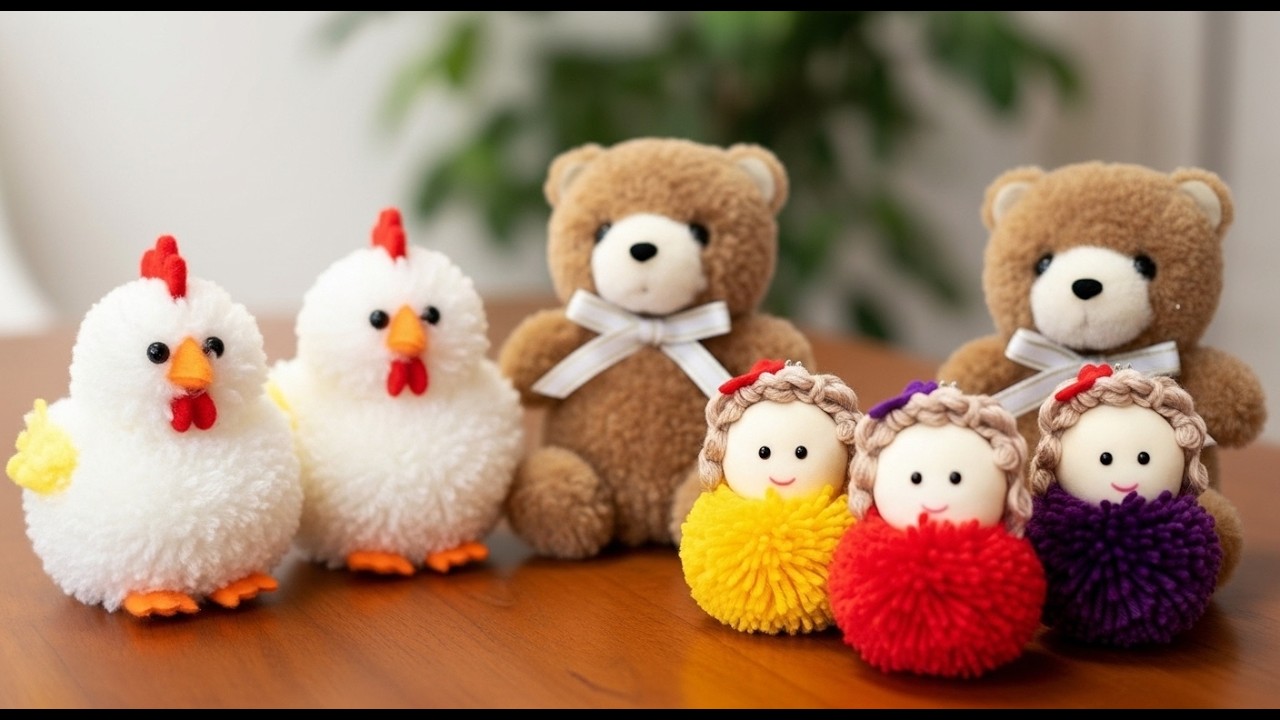 Pom pom keychains that look amazing🤩 3 DIY Yarn Crafts/Handmade cute keychains with Yarn