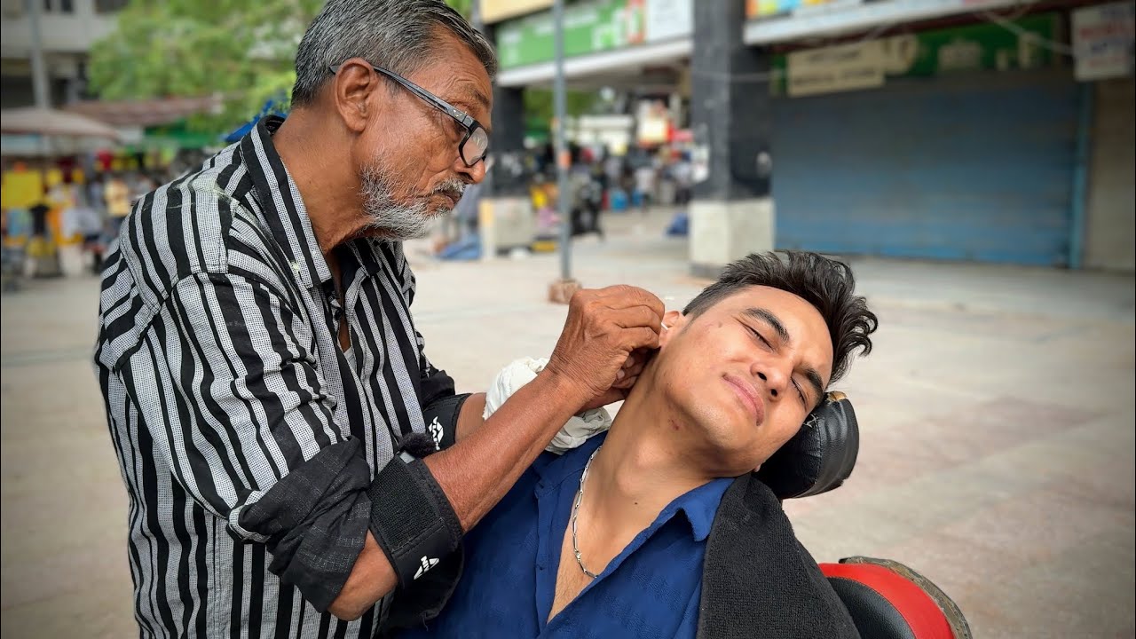 Ear Cleaning Massage First Time By Waris Barber l Relaxing Head Massage