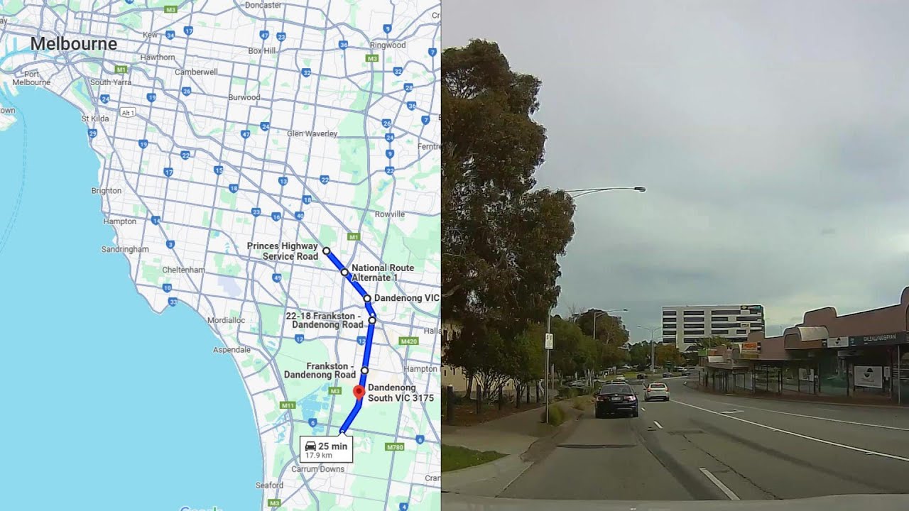 DASH CAM AUSTRALIA, MELBOURNE.Driving from WANTIRNA SOUTH to CARRUM DOWNS
