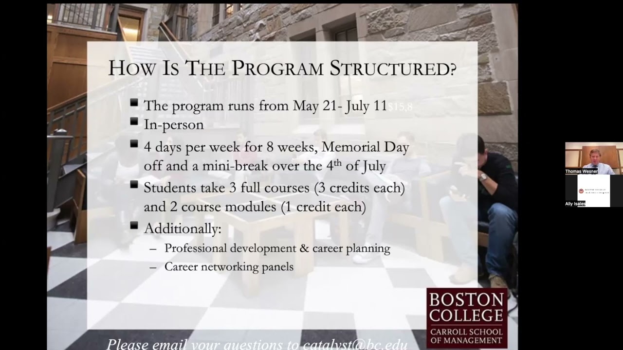 Catalyst Summer Management Program Informational Webinar for Parents 2025