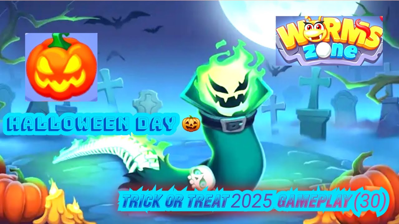 Worms Zone.io Halloween Day 🎃 Trick or Treat 2025 Gameplay(30) by #wormszone #wormgames #play #games