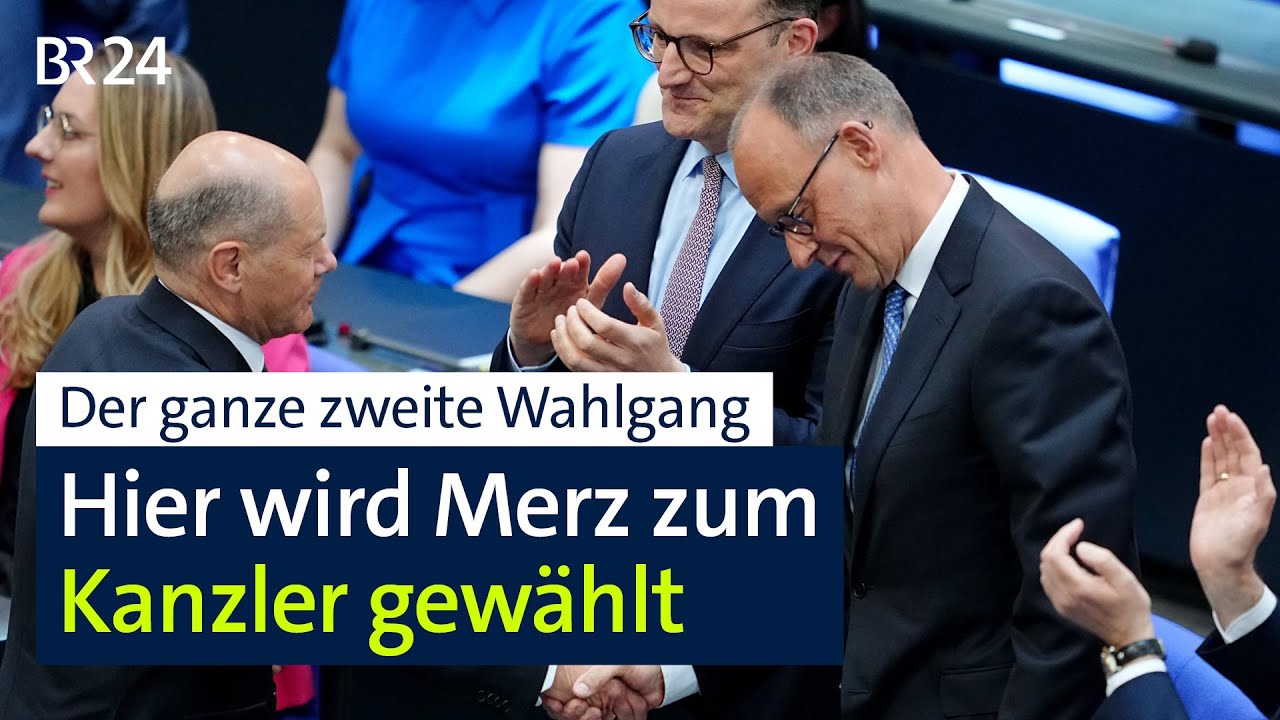 Der zweite Wahlgang in voller Länge - Hier wird Merz zum Kanzler gewählt | BR24live