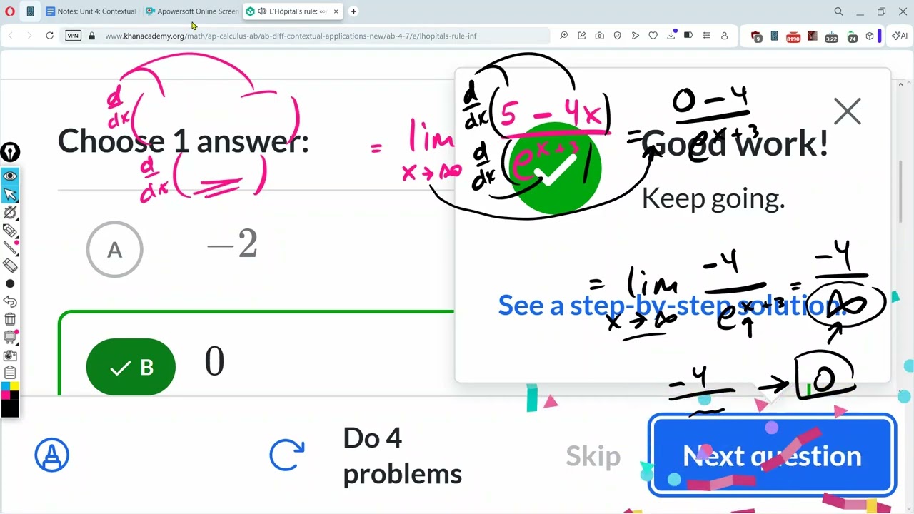 L'Hôpital's rule: ∞/∞ : Khan Academy : AP Calculus
