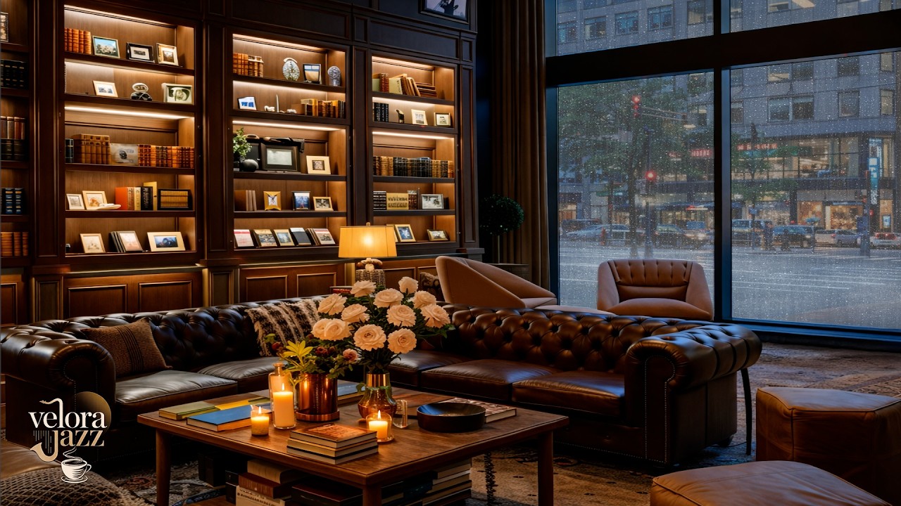 Smooth Jazz Music for a Cozy Night In | Soft Rain Ambience | Velora Jazz