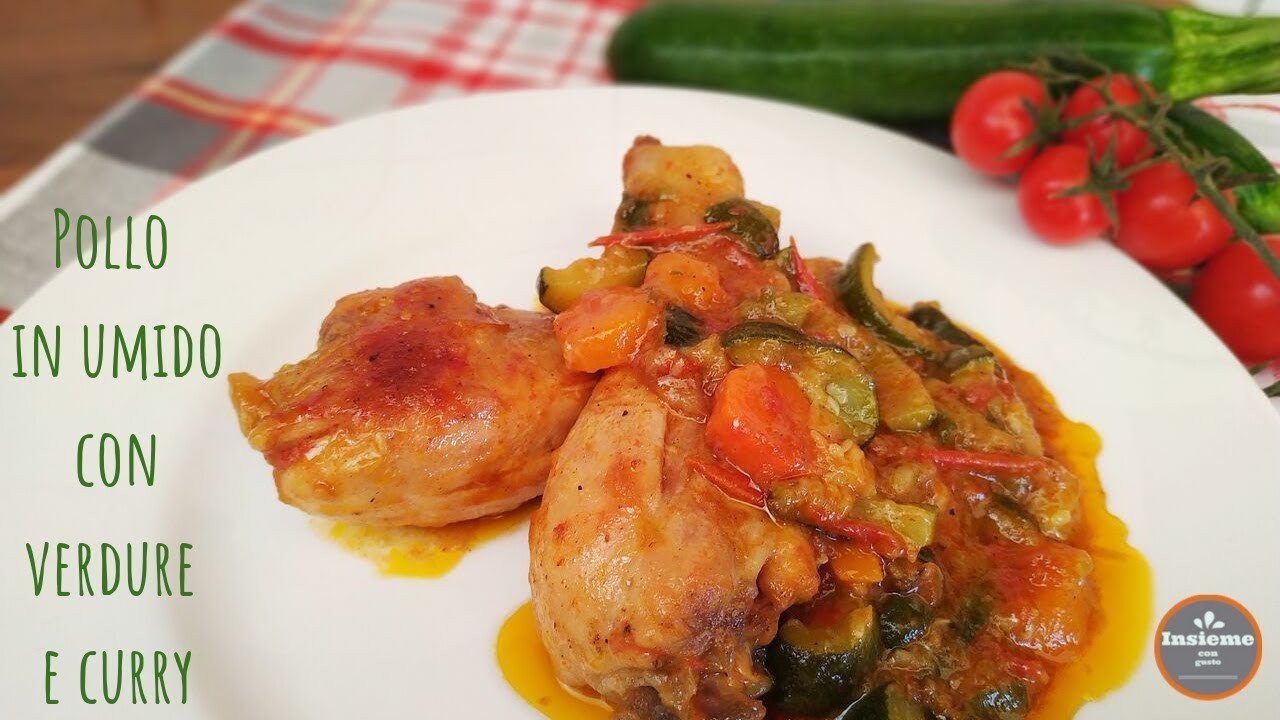 Pollo in umido con verdure e curry