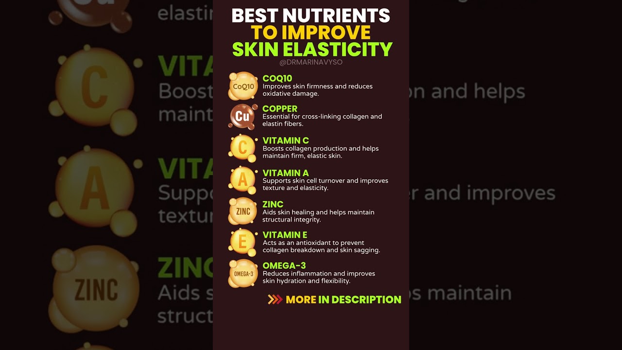 Best Nutrients to Improve Skin Elasticity #SkinElasticity #Skin #Health