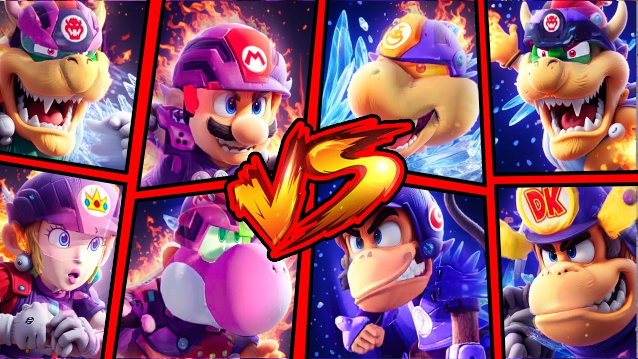 Mario, Bowser, Peach, YOSHI - WINNER or LOSER - Mario Strikers Battle League