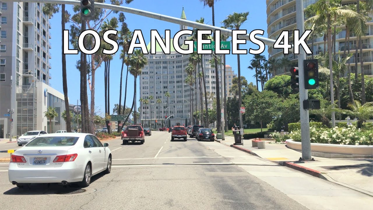 Driving Downtown - Long Beach 4K - Los Angeles USA