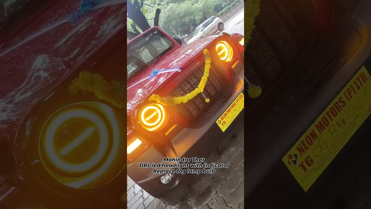Mahindra THAR DRL LED head lamp with indicator replac fog lamp bulb TVS 160 watt