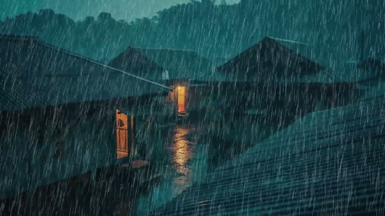 No Ads Rain Sounds for Sleeping – Loud Rain ASMR On Tin Roof for Full Night Rest