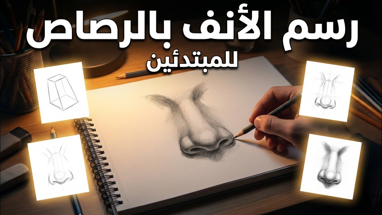 تشريح فني | طريقة رسم الانف بسهولة واحترافية للمبتدئين😍