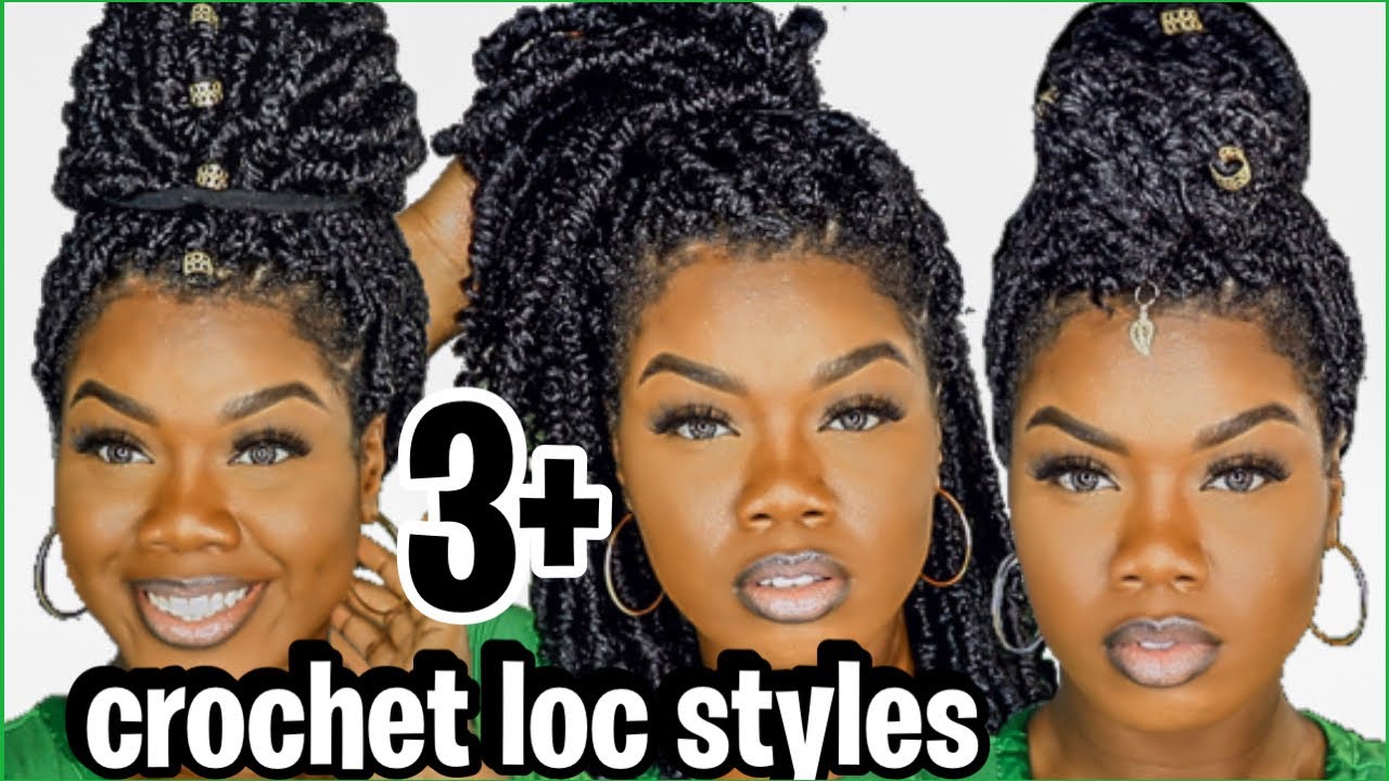 How to style crochet faux locs in 3 + ways! Easy and quick styling