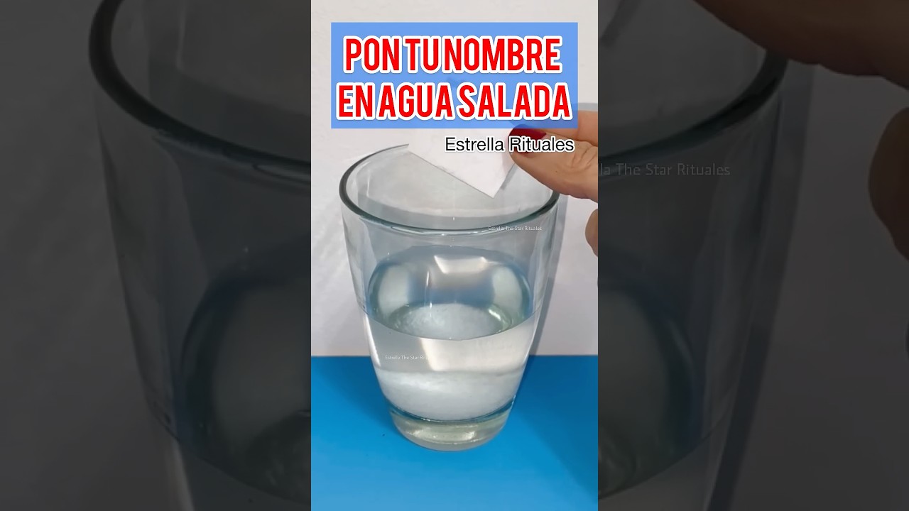 ✨Comprobado! Pon Tu Nombre en Agua y Sal 🍀 #ritual  #amor #dinero #suerte #shorts #shortvideo