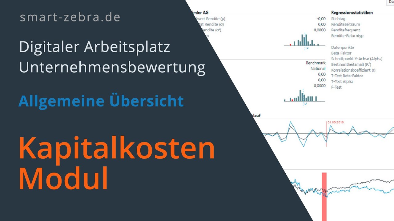 Das Kapitalkosten Modul - Der digitale Arbeitsplatz f&uuml;r die Unternehmensbewertung