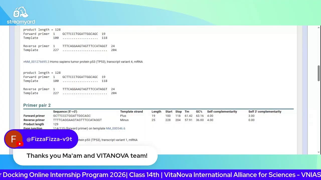 Primer Designing| Bioinformatics & Molecular Docking Online Internship Program 2026| Class 14th