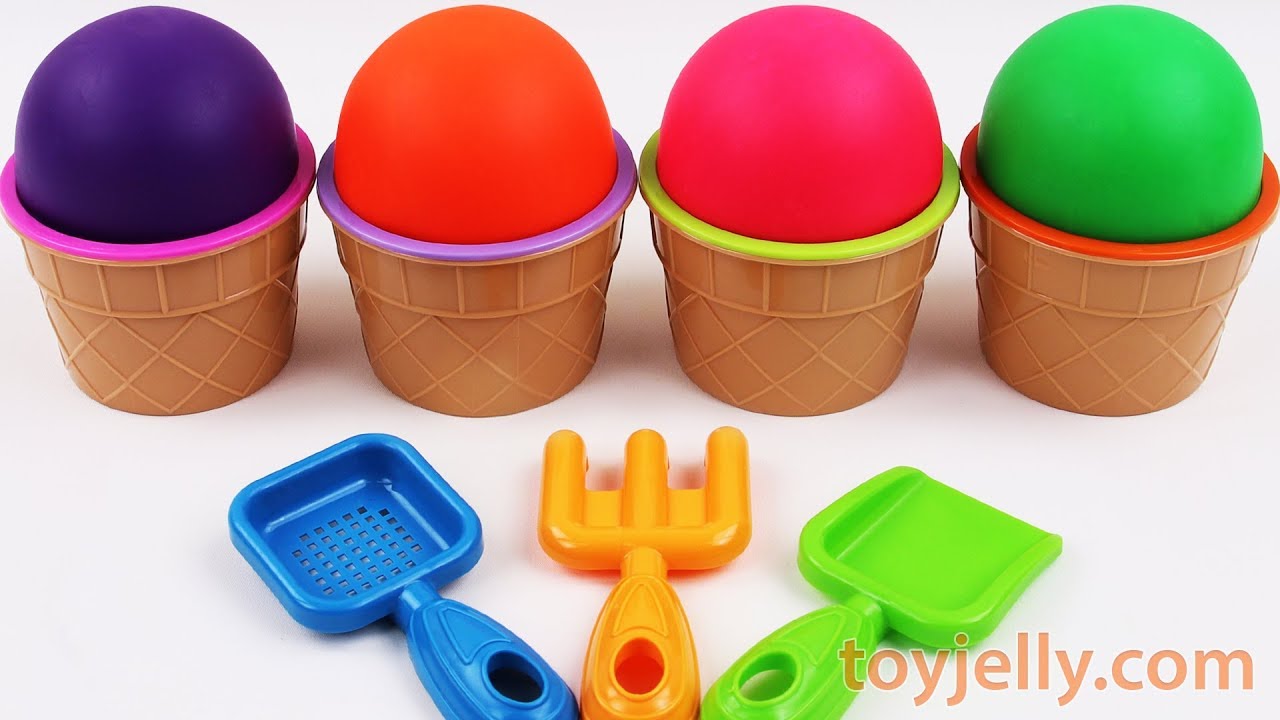 4 Colors Play Doh Ice Cream Cups Toy Story Suprise Eggs Mickey Mouse Surprise Eggs Nursery Rhymes