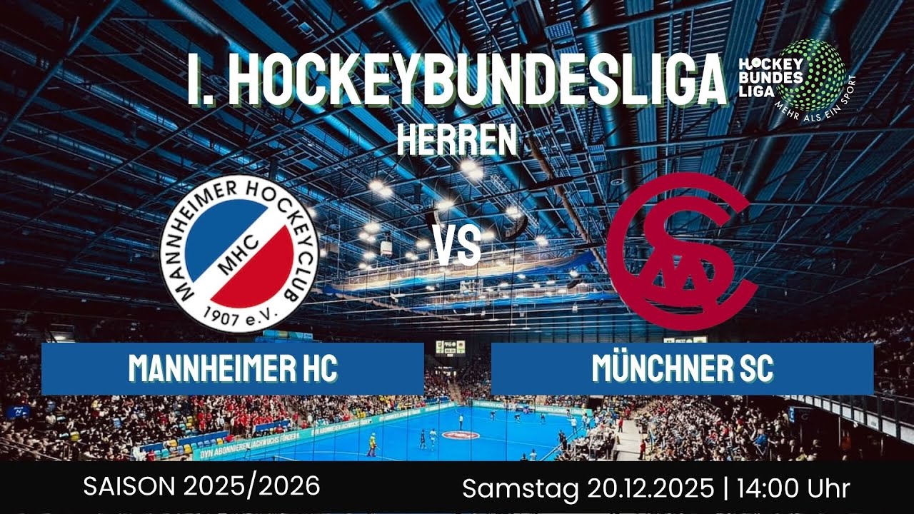 MHC TV | Mannheimer HC - M&uuml;nchner SC  | 1. Bundesliga Halle Herren S&uuml;d | 20.12. - 14:00 Uhr