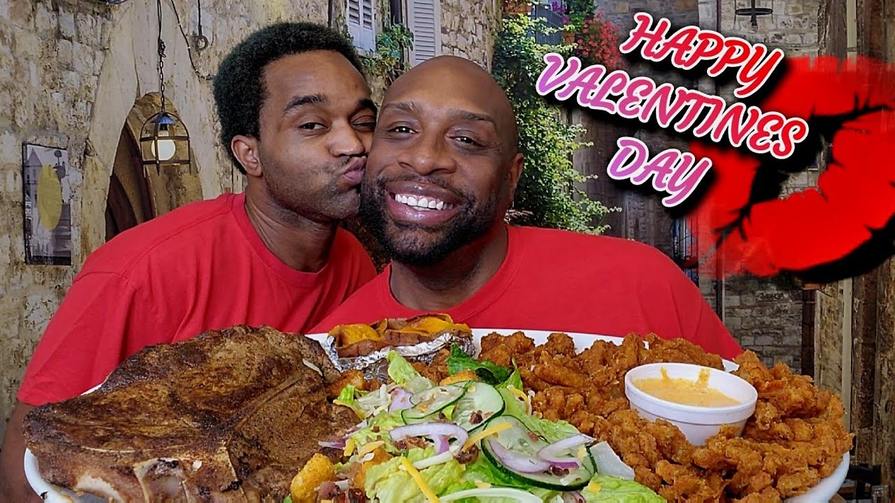 HAPPY VALENTINES DAY 💝 OUTBACK STEAKHOUSE ... 22 OZ PORTERHOUSE STEAK MUKBANG 먹방 ... WE ❤️ U ALL 💋