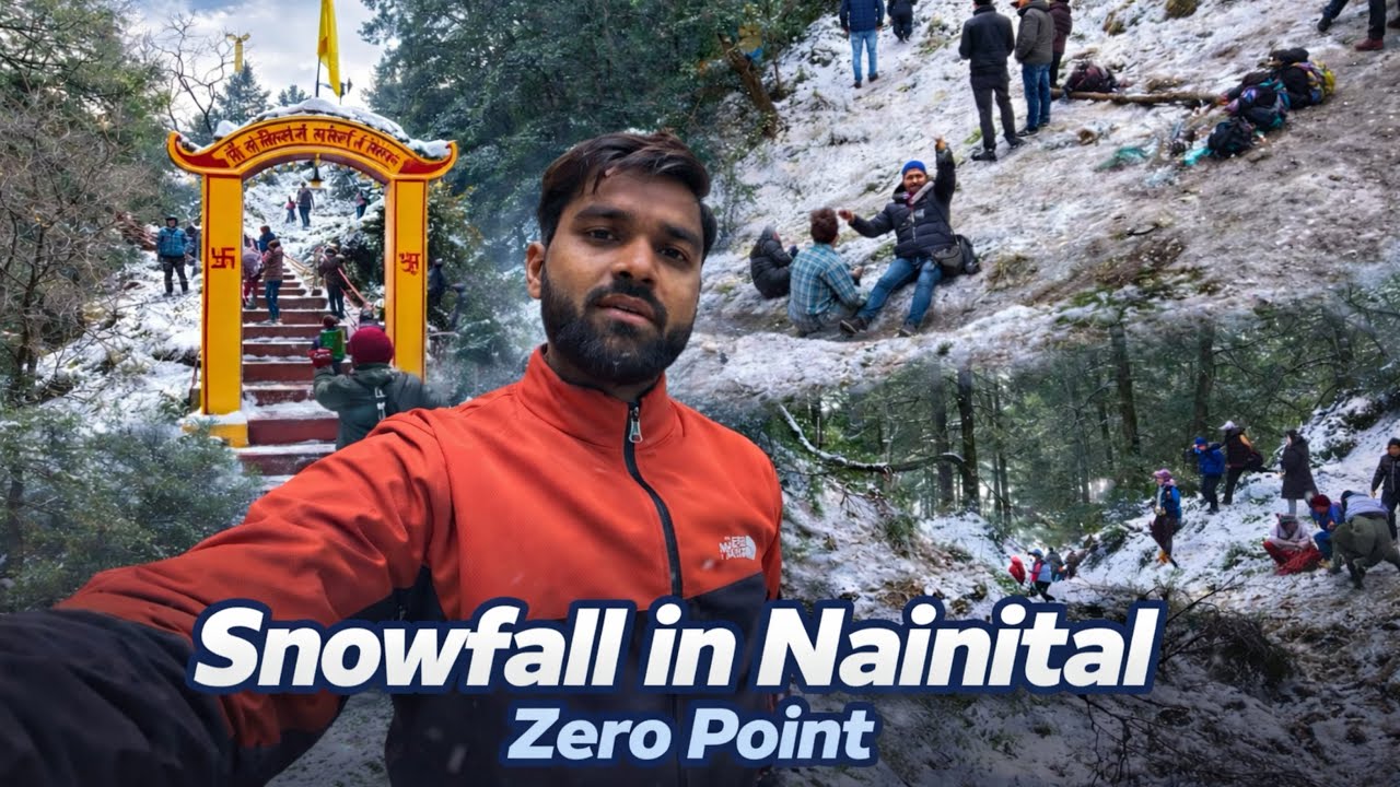 Snowfall in Nainital Zero Point ❄️ ☃️| First Time Snow Experience | Travel Vlog