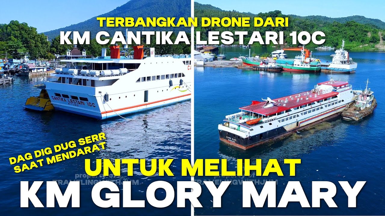 Terbangkan Drone dari Bitung ke Pulau Lembeh untuk melihat KM Glory Mary saat mendarat dag dig dug