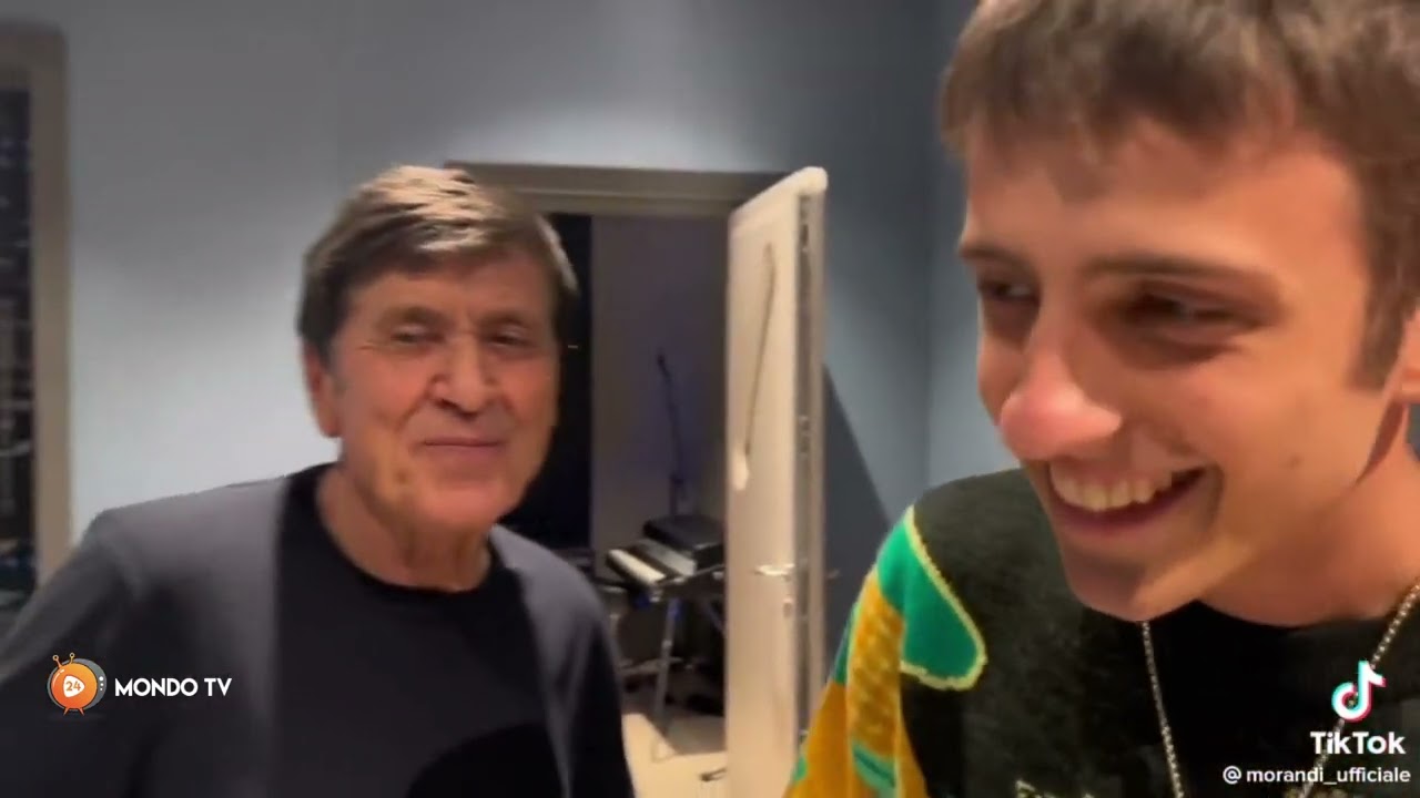 Gianni Morandi e Sangiovanni insieme in sudio a pochi giorni da Sanremo 2023